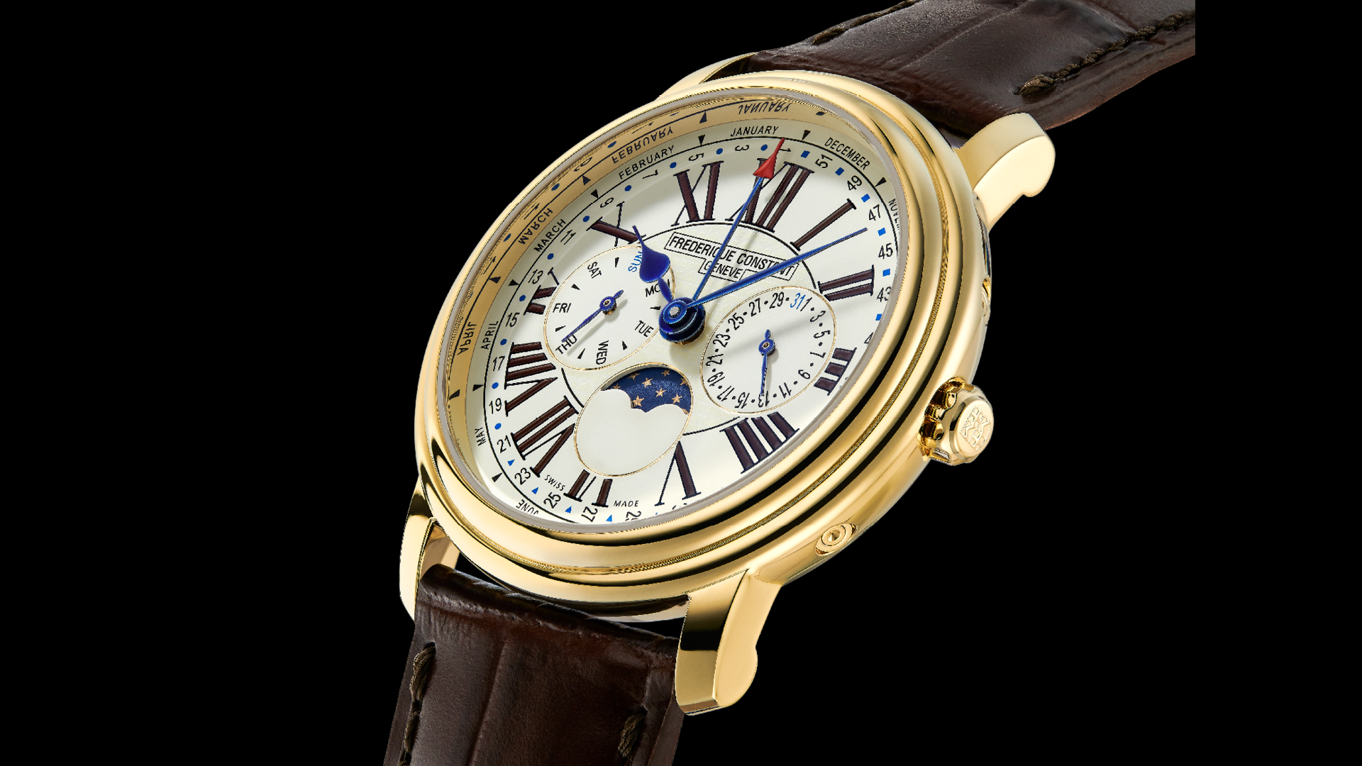 【美品】FREDERIQUE CONSTANT クラシック ビジネスタイマー Frederique Constant Classics Business Timer Watch