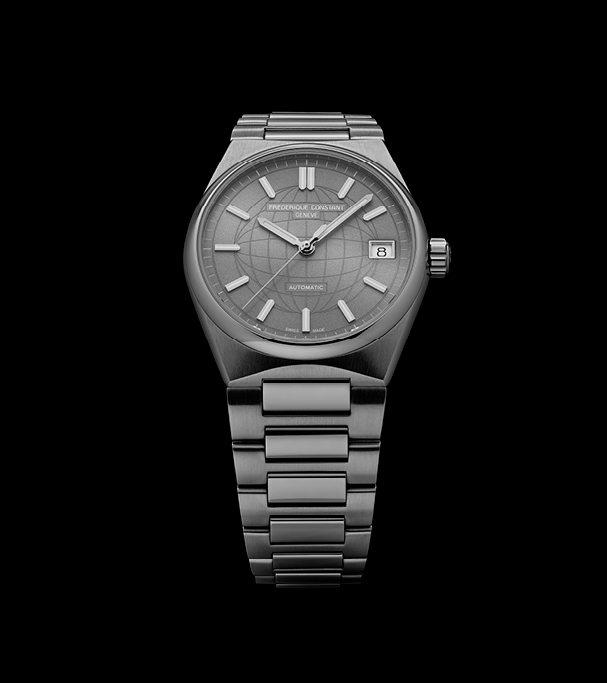 Highlife Ladies Automatic watch for woman. Automatic movement, grey dial, stainless-steel case, date window and stainless-steel integrated and interchangeable bracelet 