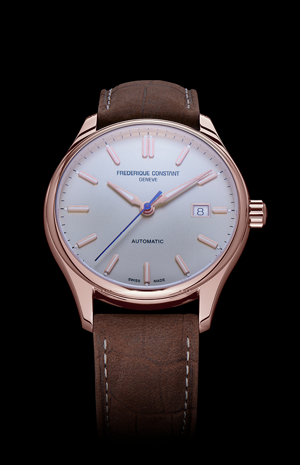 Classics Index Automatic watch for man. Automatic movement, white dial, stainless-steel case, date window and brown leather strap 
