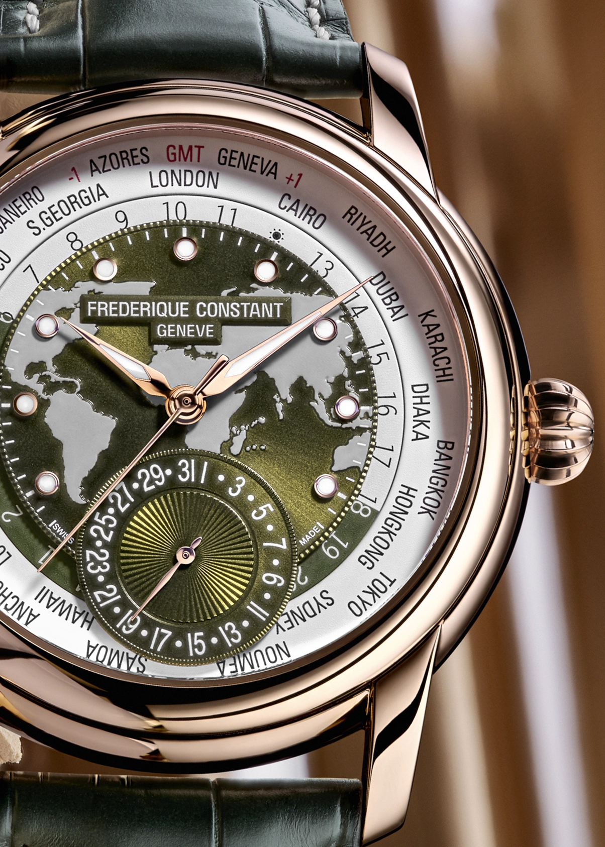 Frederique constant worldtimer green best sale