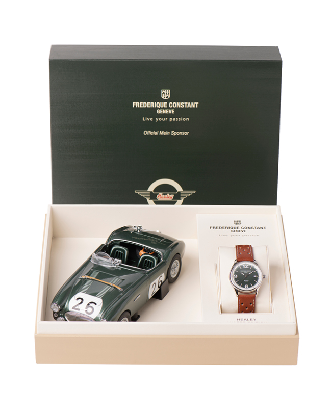 Vintage Rally Healey Automatic Small Seconds watch for man.   Automatic movement, green dial, stainless-steel case, date window, seconds counter and brown leather strap 