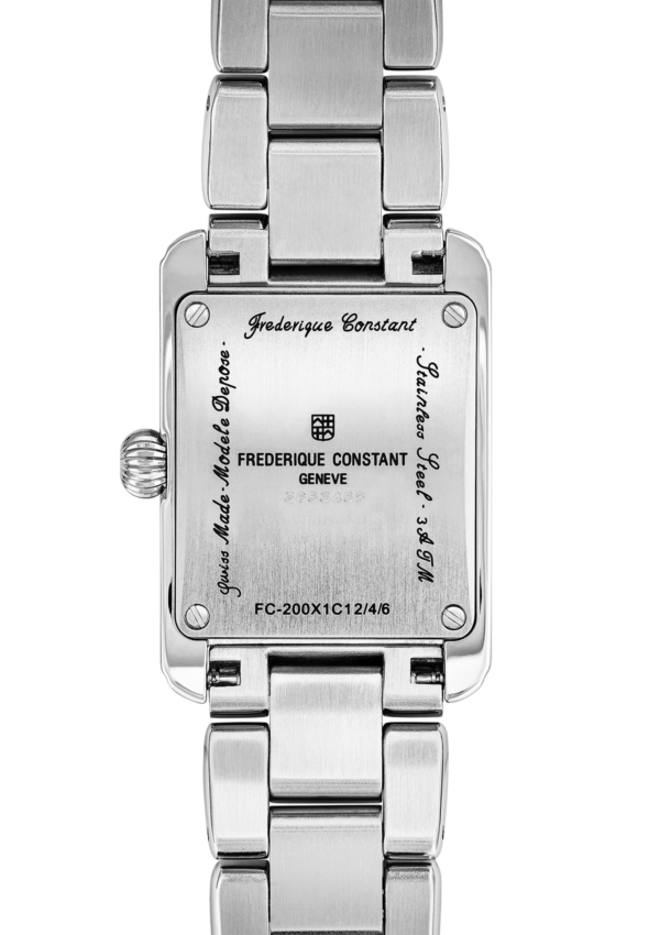 Classics Carrée Ladies watch for woman. Quartz movement, white dial, stainless-steel case and stainless-steel bracelet
