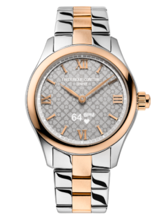  Vitality Ladies Smartwatch for woman. Quartz connected movement, grey dial, stainless-steel and rose-gold bicolor case, connected functions, digital screen, rechargeable battery and stainless-steel and rose-gold bicolor bracelet