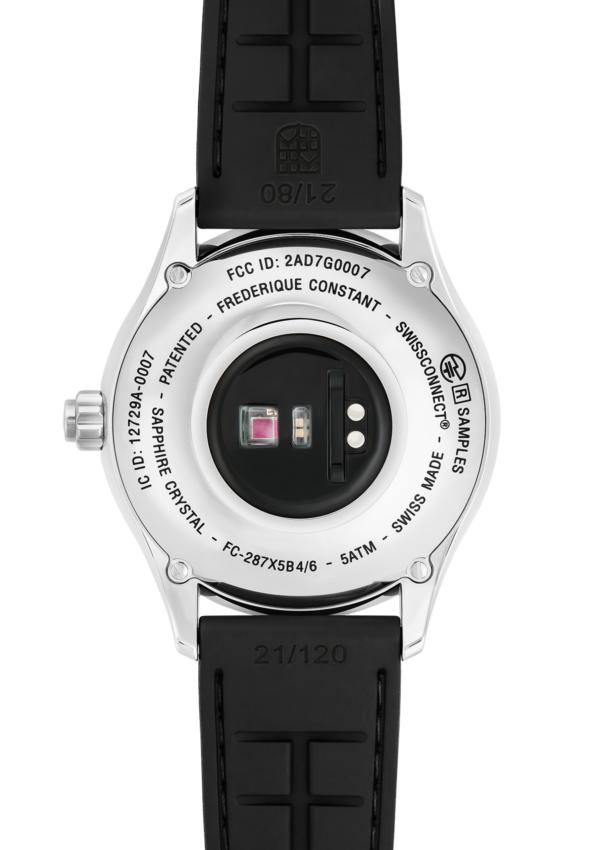 Vitality Gents Smartwatch for man. Quartz connected movement, black dial, stainless-steel case, connected functions, digital screen, rechargeable battery and black rubber strap