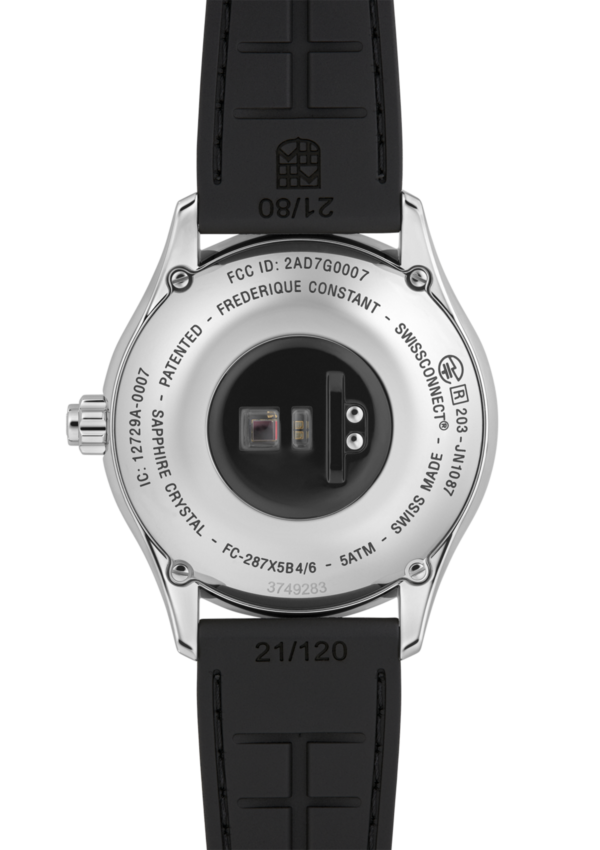 Vitality Gents Smartwatch for man. Quartz connected movement, black dial, stainless-steel case, connected functions, digital screen, rechargeable battery and black rubber strap   