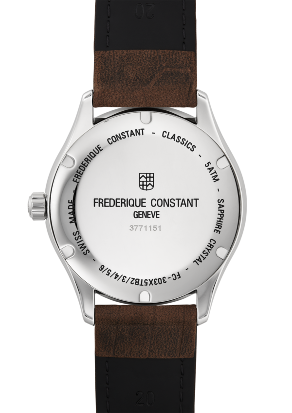 Classics Index Automatic watch for man. Automatic movement, white dial, stainless-steel case, date window and brown leather strap