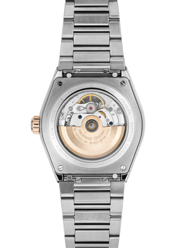 Highlife Automatic COSC watch for man. Automatic movement, white dial, stainless-steel and rose-gold plated case, date window and stainless-steel and rose-gold plated integrated and interchangeable bracelet