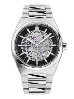 Highlife Automatic Skeleton watch for man. Automatic movement, black skeleton dial, stainless-steel case and stainless-steel with integrated and interchangeable bracelet