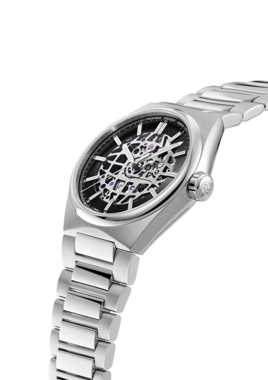 Highlife Automatic Skeleton watch for man. Automatic movement, black skeleton dial, stainless-steel case and stainless-steel with integrated and interchangeable bracelet