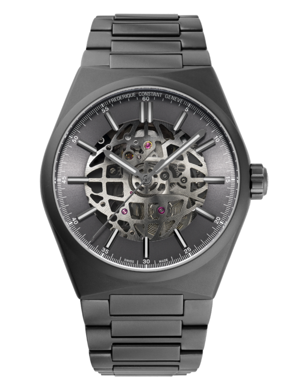 Highlife Automatic Skeleton watch for man. Automatic movement, skeleton dial, stainless-steel with titanium PVD coated case and stainless-steel with titanium PVD coated integrated and interchangeable bracelet
