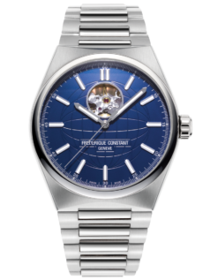  Highlife Automatic Heart Beat watch for man. Automatic movement, blue dial, stainless-steel case, heart beat opening and stainless-steel integrated and interchangeable bracelet