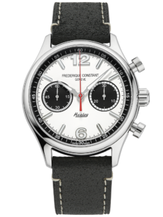  Vintage Rally Healey Chronograph Automatic Limited edition Watch for men. Automatic movement, white dial, stainless-steel case, chronograph and black leather strap