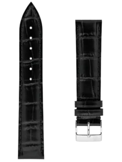 Straps Negro Piel De Becerro Con Estampado De Cocodrilo 20x18 FCS-B20X18 SS