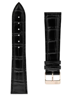 Straps Negro Piel De Becerro Con Estampado De Cocodrilo 22x18 FCS-B22X18 RGP