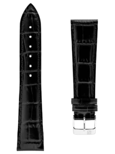 Straps Negro Piel De Becerro Con Estampado De Cocodrilo 22x18 FCS-B22X18 SS