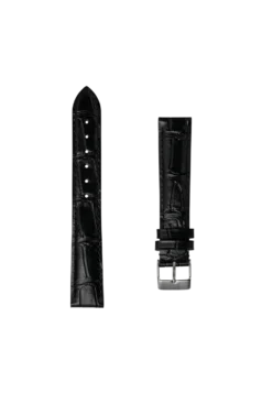 Straps Black Calf Leather With Crocodile Pattern 18x16 FCS-BB18X16 SS