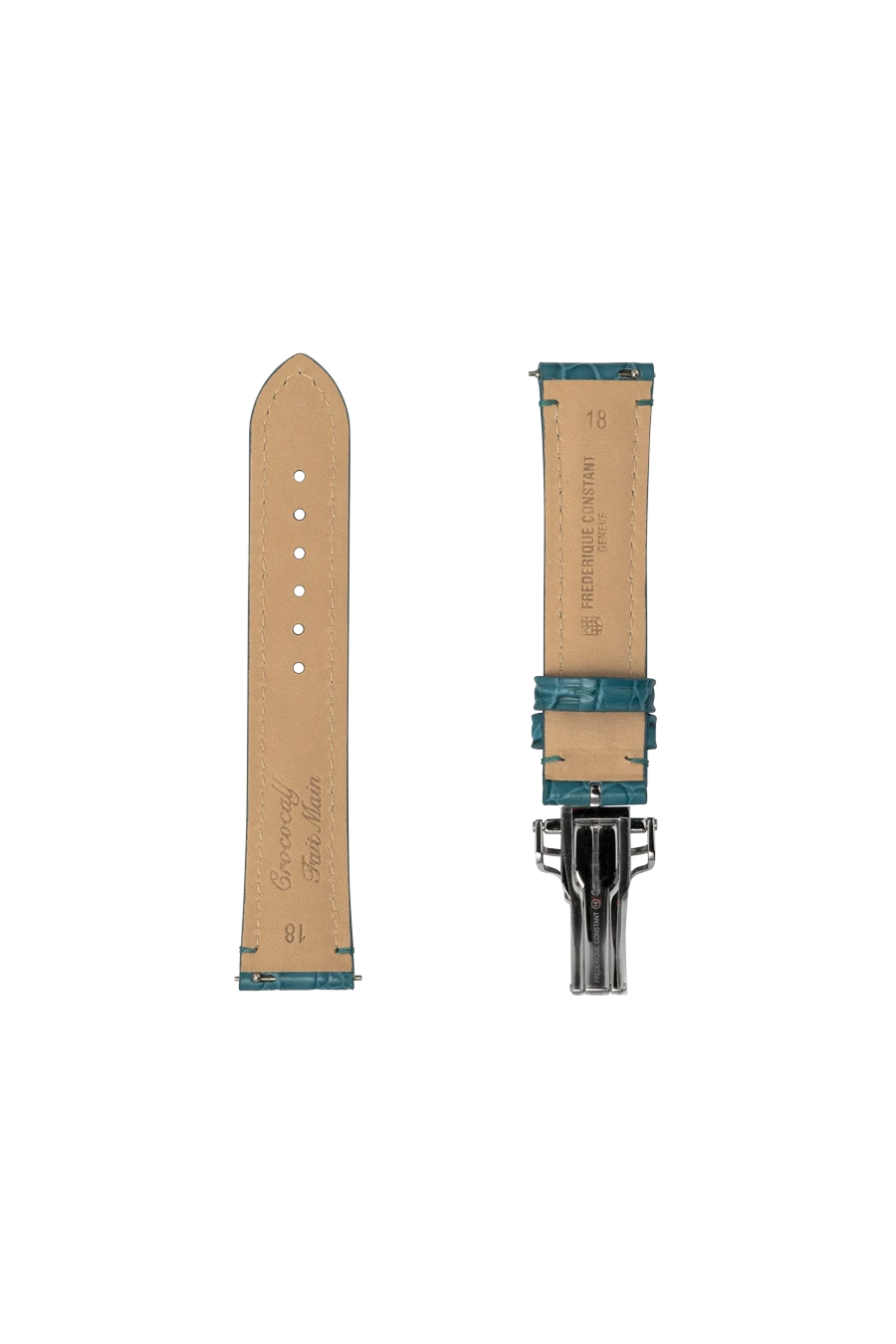 Straps Bleu Calf Leather With Alligator Pattern Embossing 18.25x16 FCS-BLA18X16 CREST SS