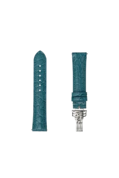 Straps Bleu Calf Leather With Alligator Pattern Embossing 18.25x16 FCS-BLA18X16 CREST SS