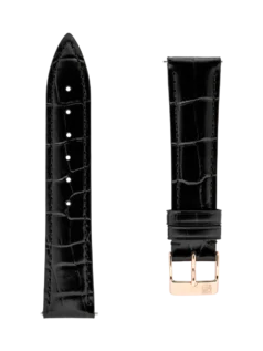 Straps Negro Piel De Becerro Con Estampado De Cocodrilo 18x16 FCS-BLACK18X16 RGP