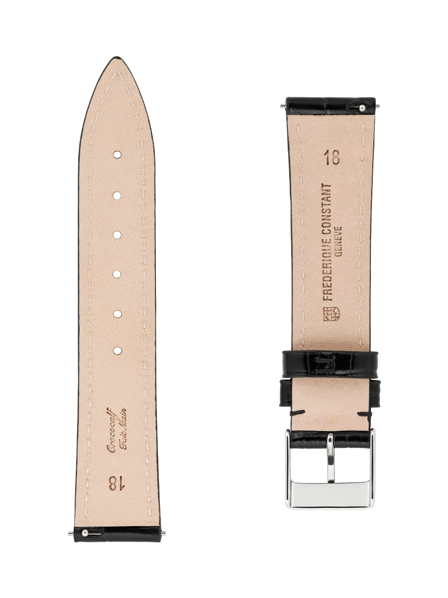 Straps Negro Piel De Becerro Con Estampado De Cocodrilo 18x16 FCS-BLACK18X16 SS