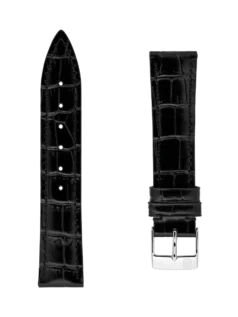Straps Negro Piel De Becerro Con Estampado De Cocodrilo 18x16 FCS-BLACK18X16 SS