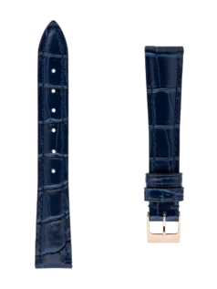 Straps Blue Calf Leather With Crocodile Pattern 15x12 FCS-DBLUE15X12 Shiny RGP