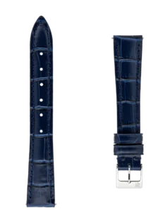 Straps Blue Calf Leather With Crocodile Pattern 15x12 FCS-DBLUE15X12 Shiny SS
