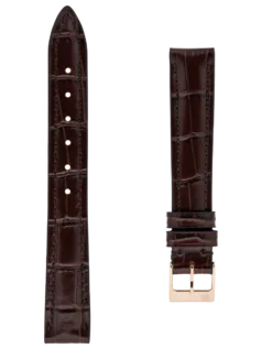 Straps Braun Kalbsleder Mit Krokoprägung 14x12 FCS-DBR14X12-RGP