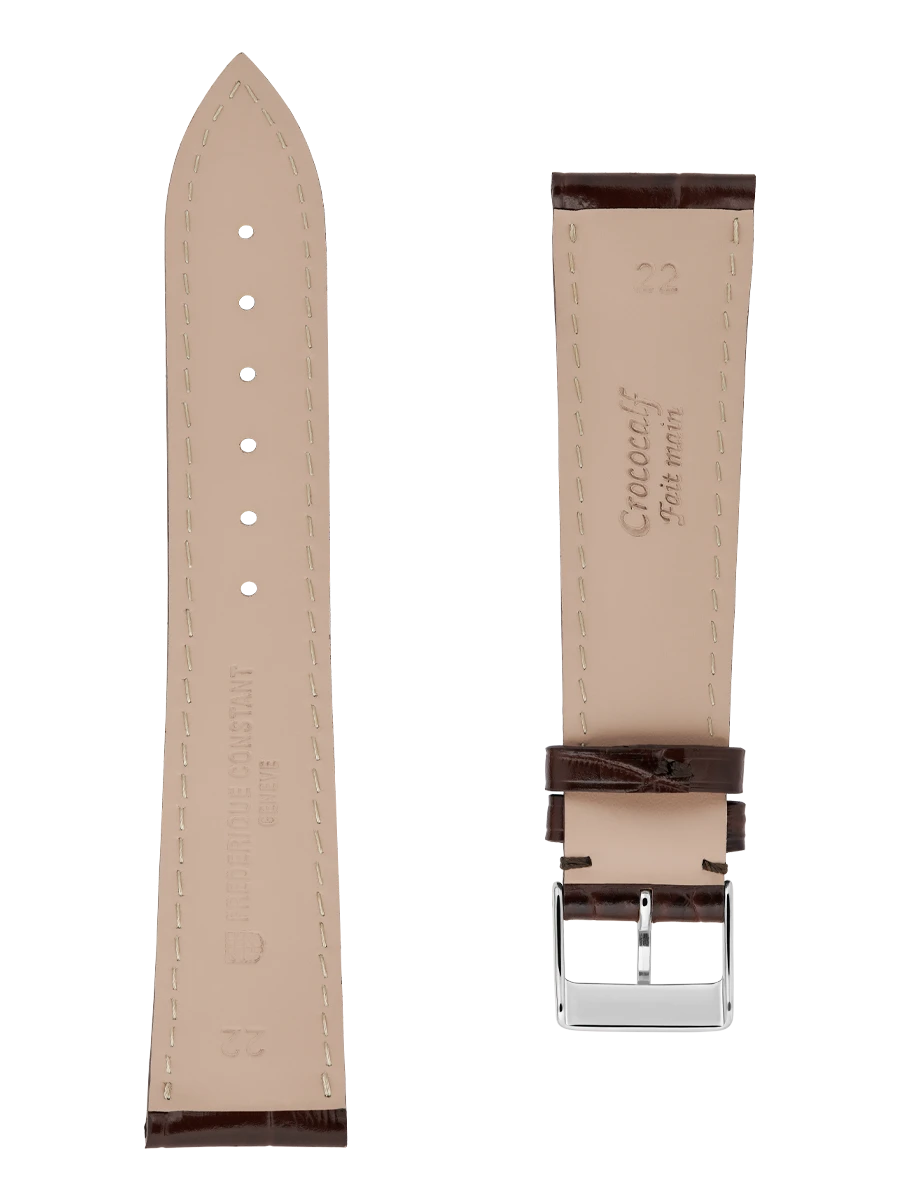 Straps Braun Kalbsleder Mit Krokoprägung 22x18 FCS-DBR22X18 SS
