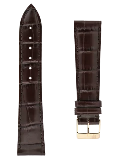 Straps Brown Calf Leather With Crocodile Pattern 22x18 FCS-DBR22X18 YGP