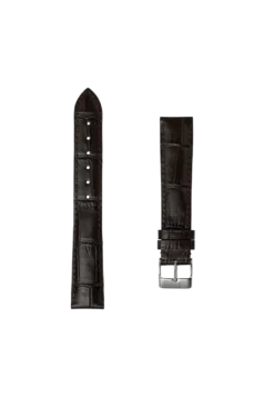 Straps Marron Cuir De Veau Avec Motif Crocodile 18x16 FCS-DBRB18X16 SS