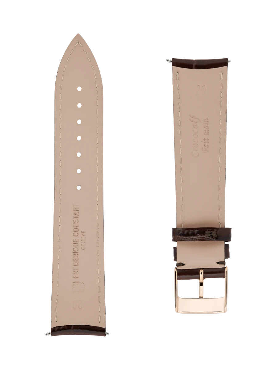 Straps Braun Kalbsleder Mit Krokoprägung 20x18 FCS-DBRS20X18-RGP