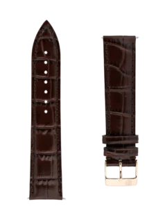 Straps Braun Kalbsleder Mit Krokoprägung 20x18 FCS-DBRS20X18-RGP