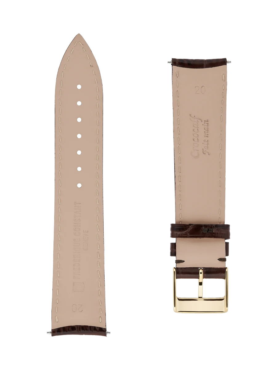 Straps Braun Kalbsleder Mit Krokoprägung 20x18 FCS-DBRS20X18 YGP