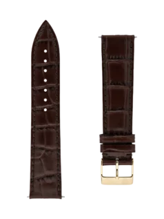 Straps Braun Kalbsleder Mit Krokoprägung 20x18 FCS-DBRS20X18 YGP