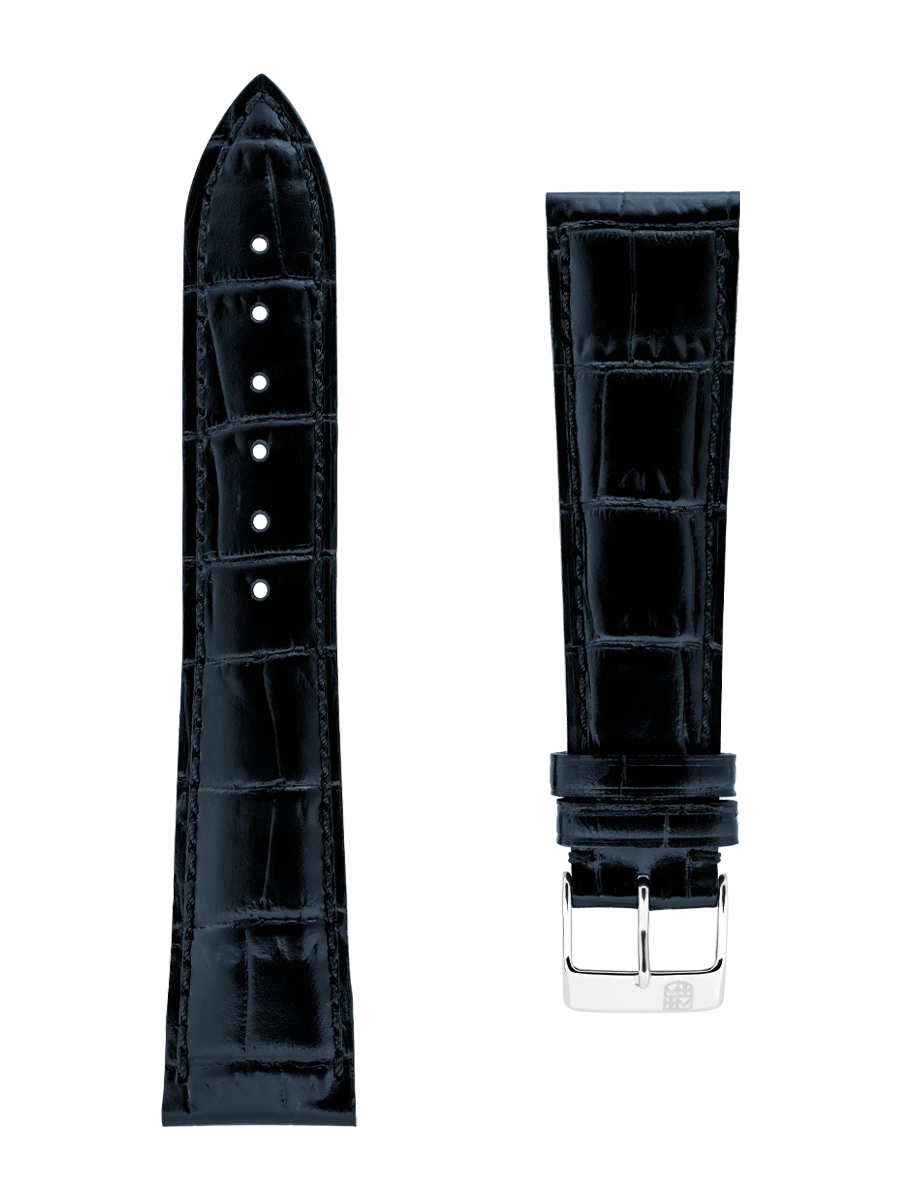 Straps Blue Calf Leather With Crocodile Pattern 20x18 FCS-N20X18 SS