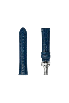 Straps Bleu Calf Leather With Alligator Pattern Embossing 18x16 FCS-NA18X16 CREST SS