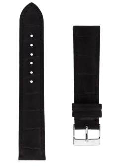 Straps Black Calf Leather With Nubuck Finishing And Crocodile Pattern
 20x18 FCS-NBB20X18 SS