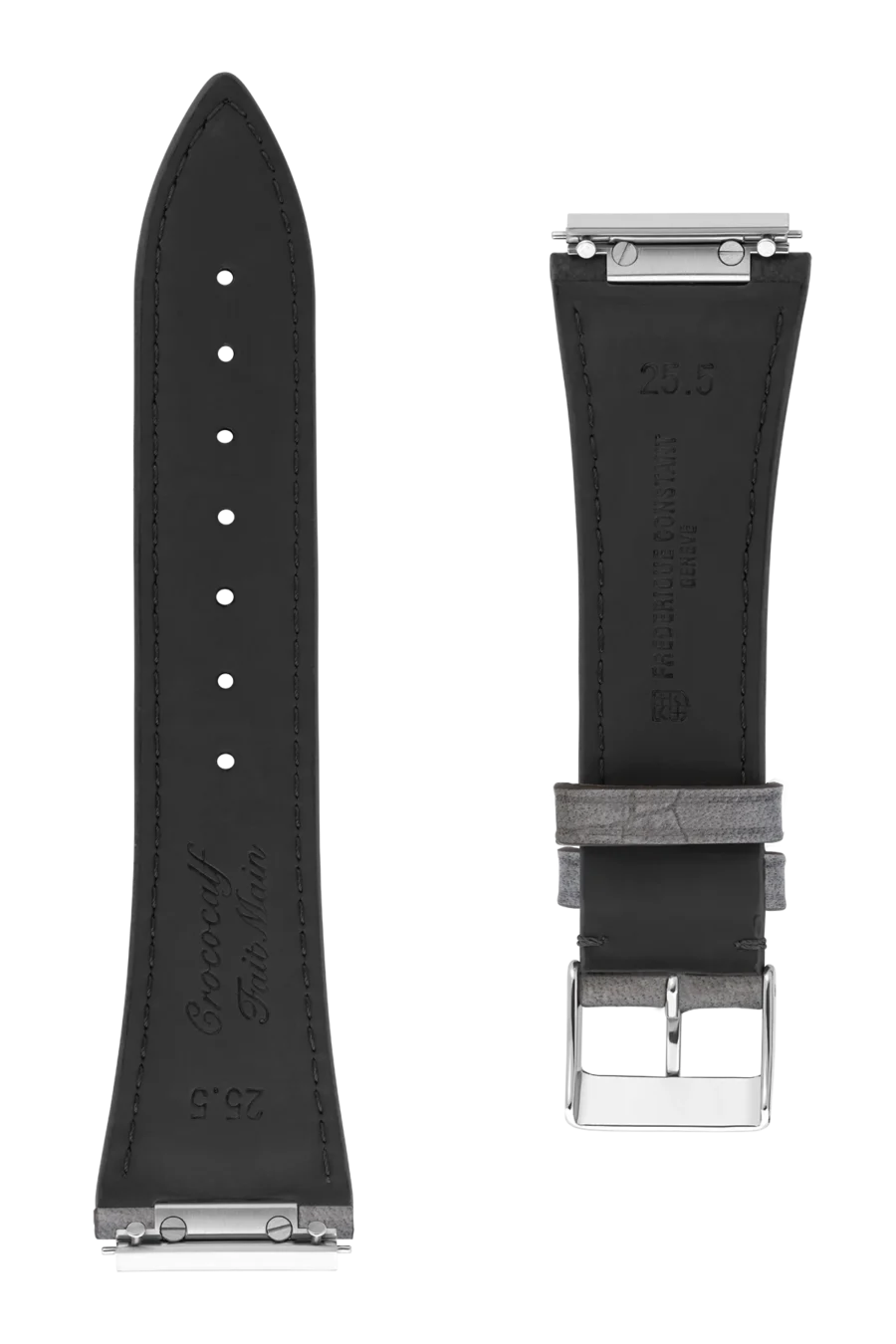 Straps Grau Kalbsleder Mit Krokoprägung 25.5x18 FCS-NHNDG25.5X18 SS