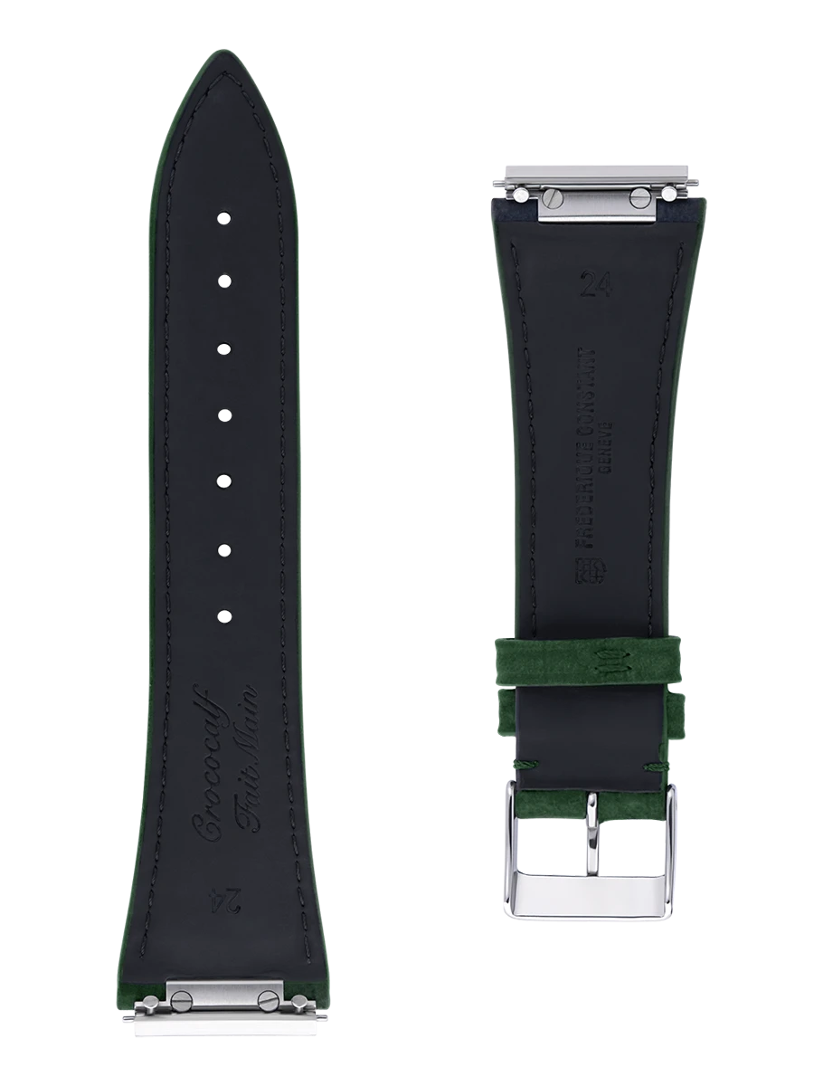 Straps Green Calf Leather With Crocodile Pattern 24x18 FCS-NHNDGR24X18 SS
