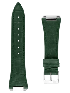 Straps Green Calf Leather With Crocodile Pattern 24x18 FCS-NHNDGR24X18 SS