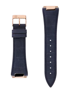 Straps Bleu Cuir De Veau Avec Finition Nubuck Et Motif Crocodile 25.5x18 FCS-NHNN24X18 RGP